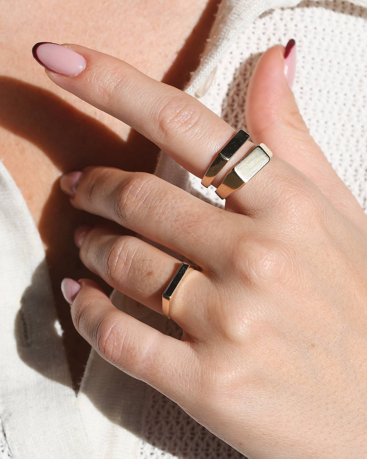 Rectangle Solid Gold Ring