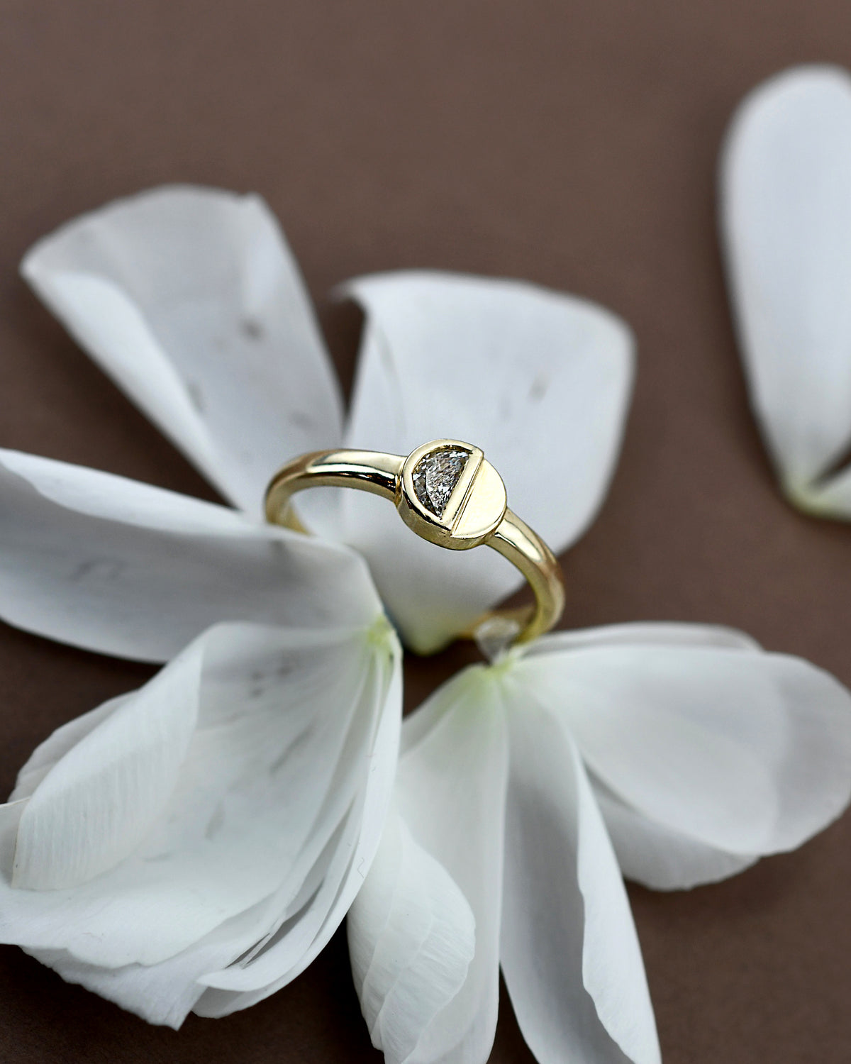 Moon shadow Ring - White Diamond