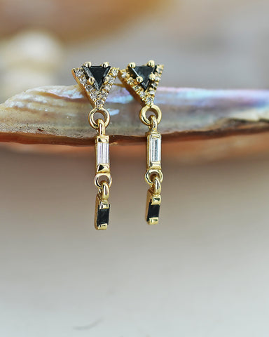 NIKA black & white diamond earrings