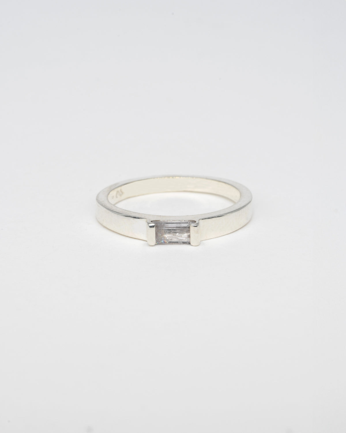 Art Deco Silver Ring - Clear Tourmaline