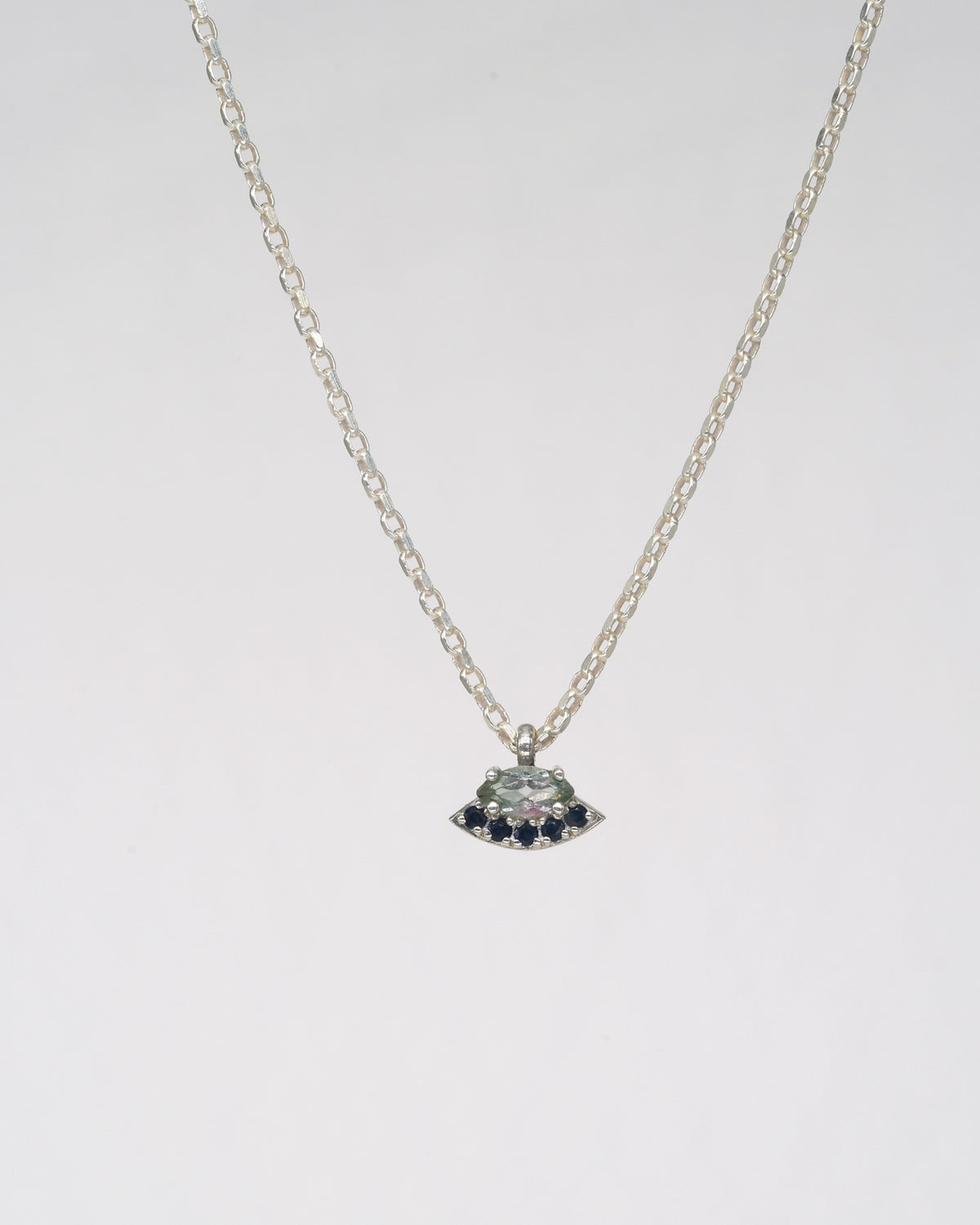 Silver Terra Necklace - Light Blue Tourmaline