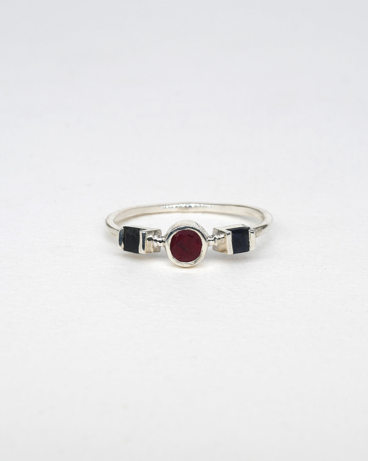 Papillon Silver Ring - Ruby & Sapphires