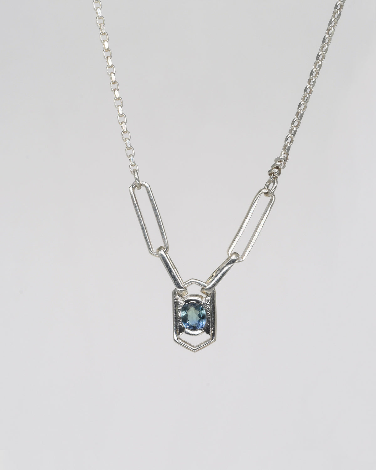 Mini Alexis Silver Necklace - Blue Tourmaline