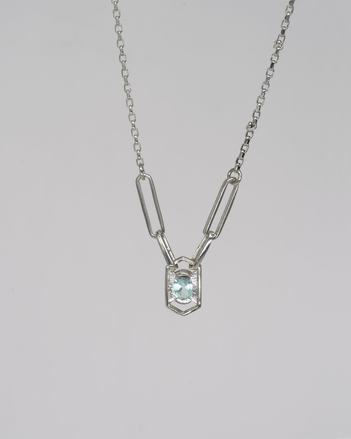 Mini Alexis Silver Necklace - Light Blue Tourmaline