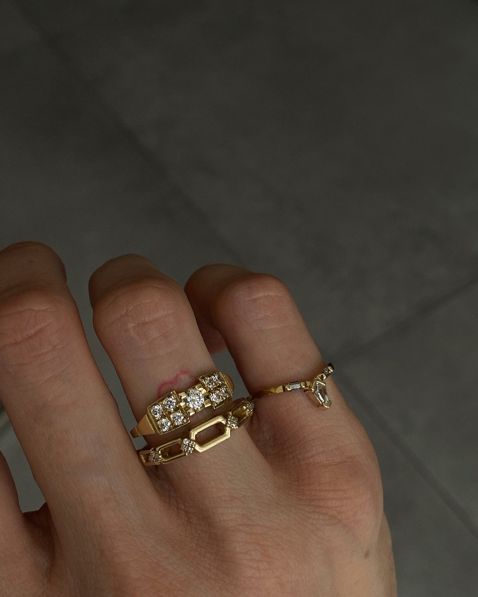 14k Gold ring with diamond accent