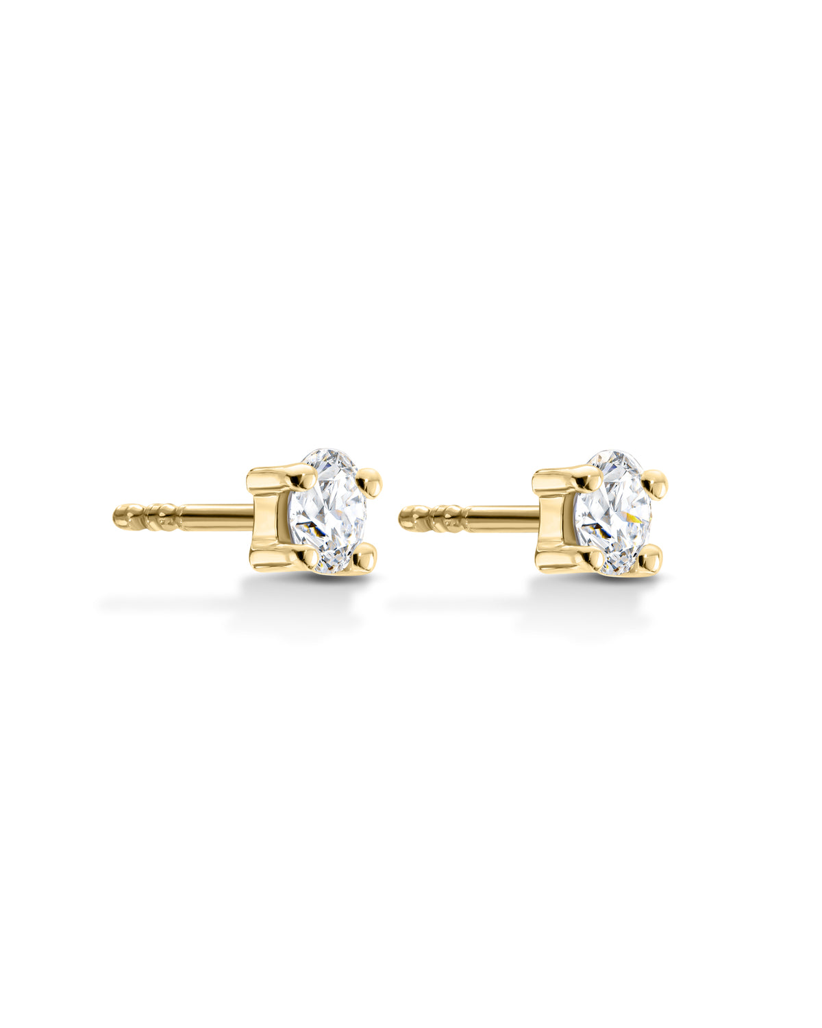 Olive stud Earrings - White Diamonds