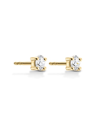 Olive stud Earrings - White Diamonds