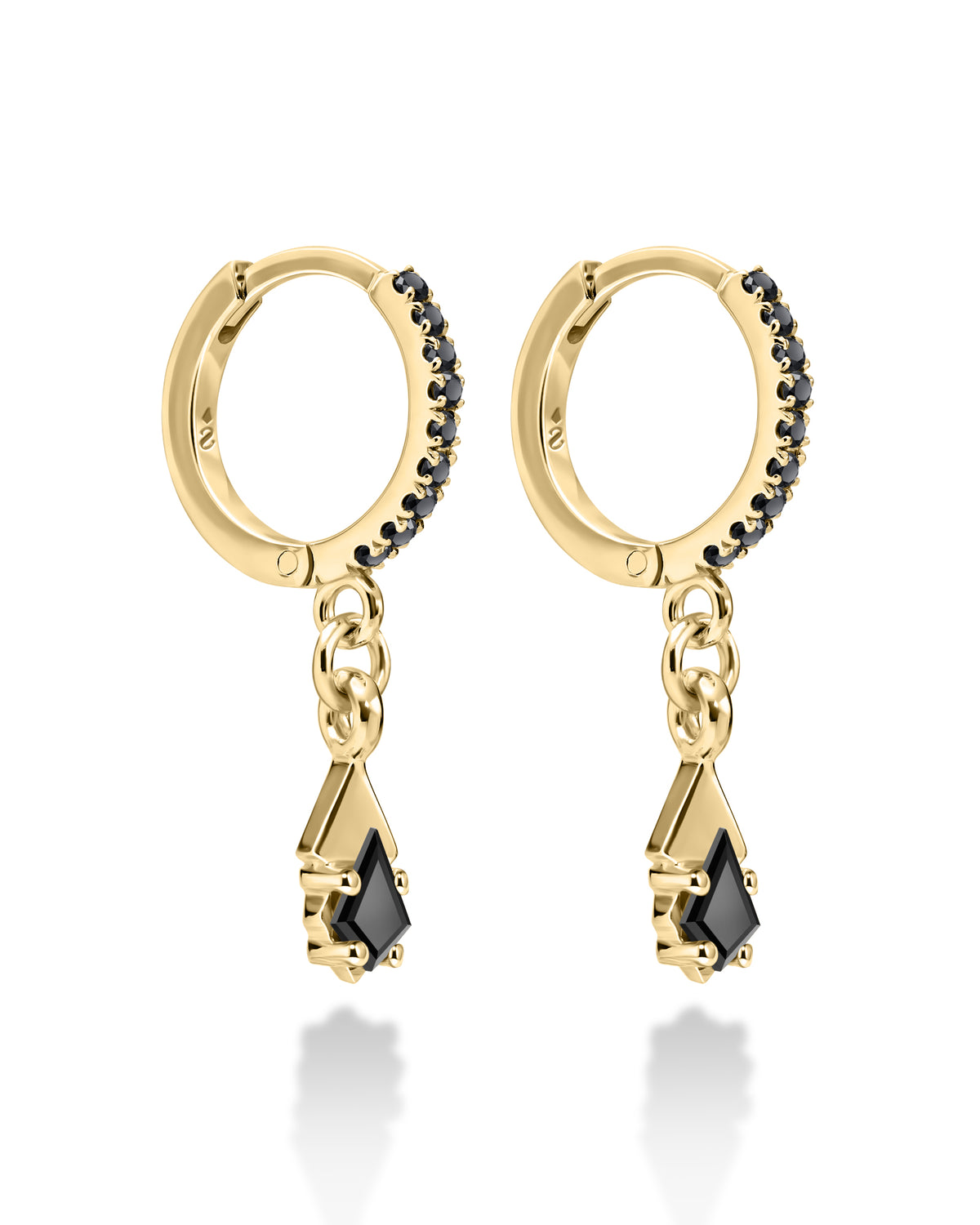 Gamma black diamond hoop earrings