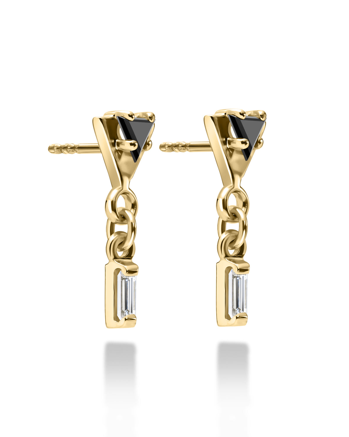 Nika black & white diamond earrings