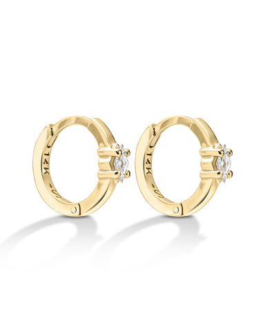 kim white diamond hoop Earrings