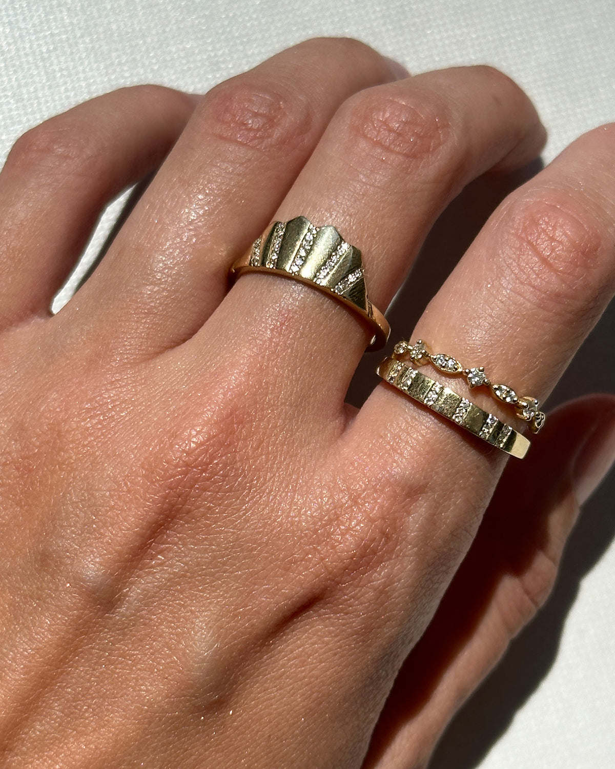Squares Ring & White Diamonds