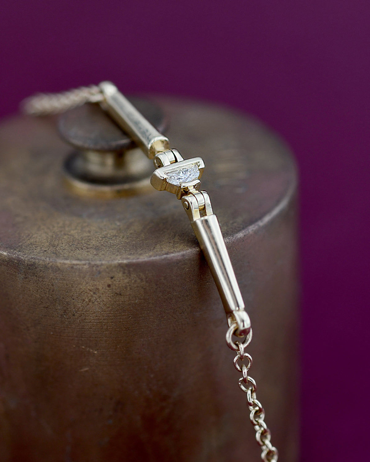 Gold bracelet with a chain 