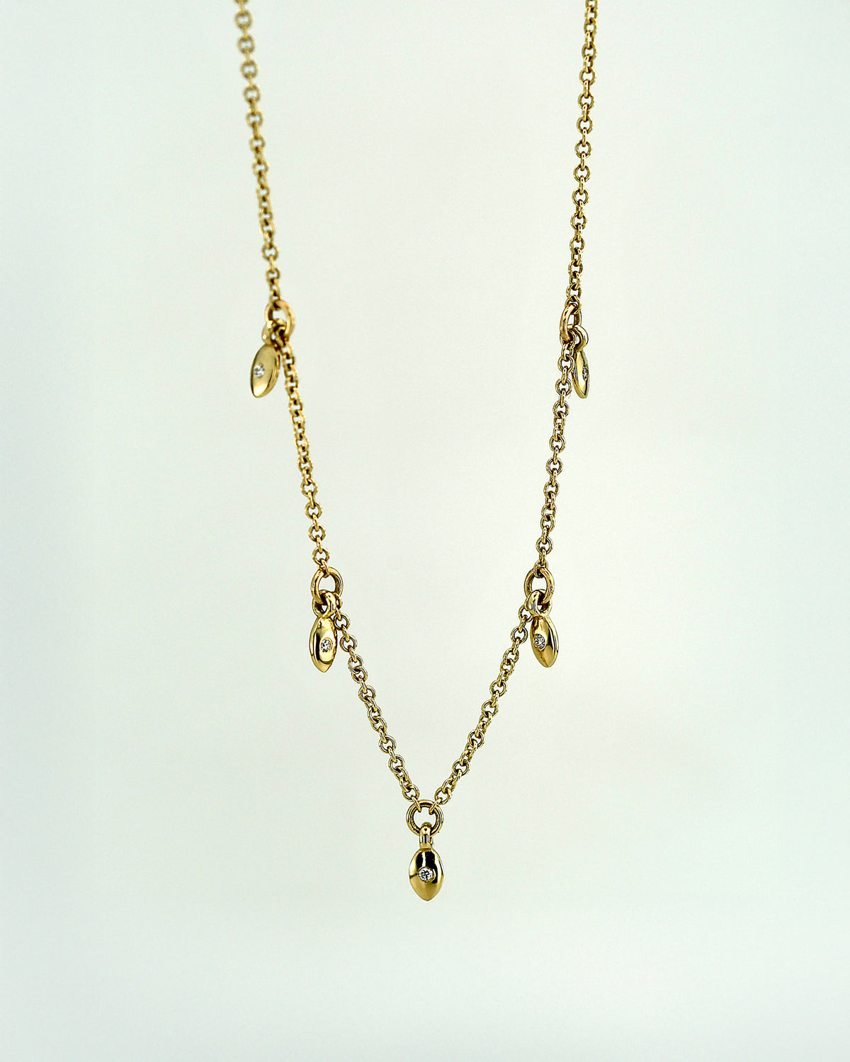 RAIN drop gold necklace