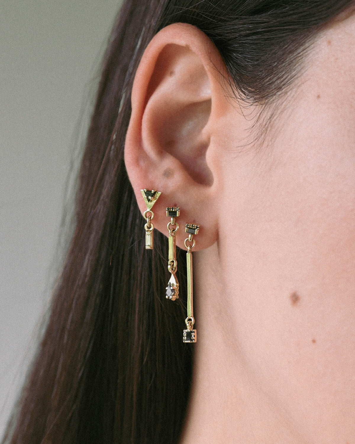 Niki black & white diamond earrings