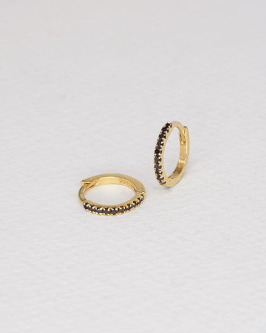 Billy Earrings - Black Diamonds - Available In two sizes