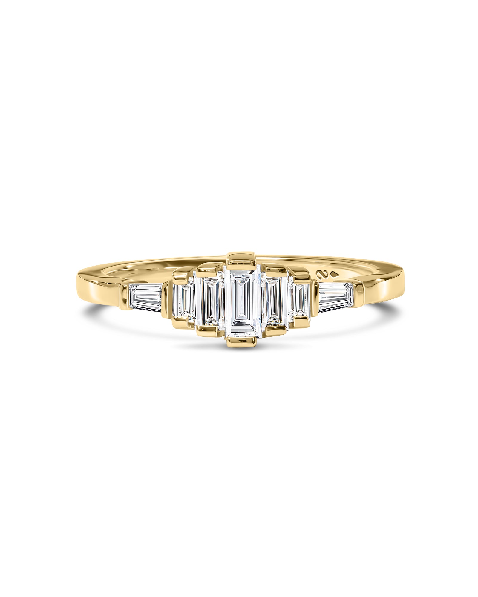 14 k gold ring with baguette diamonds