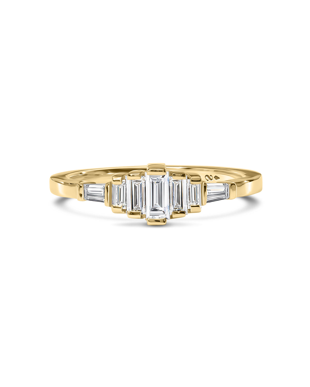 14 k gold ring with baguette diamonds