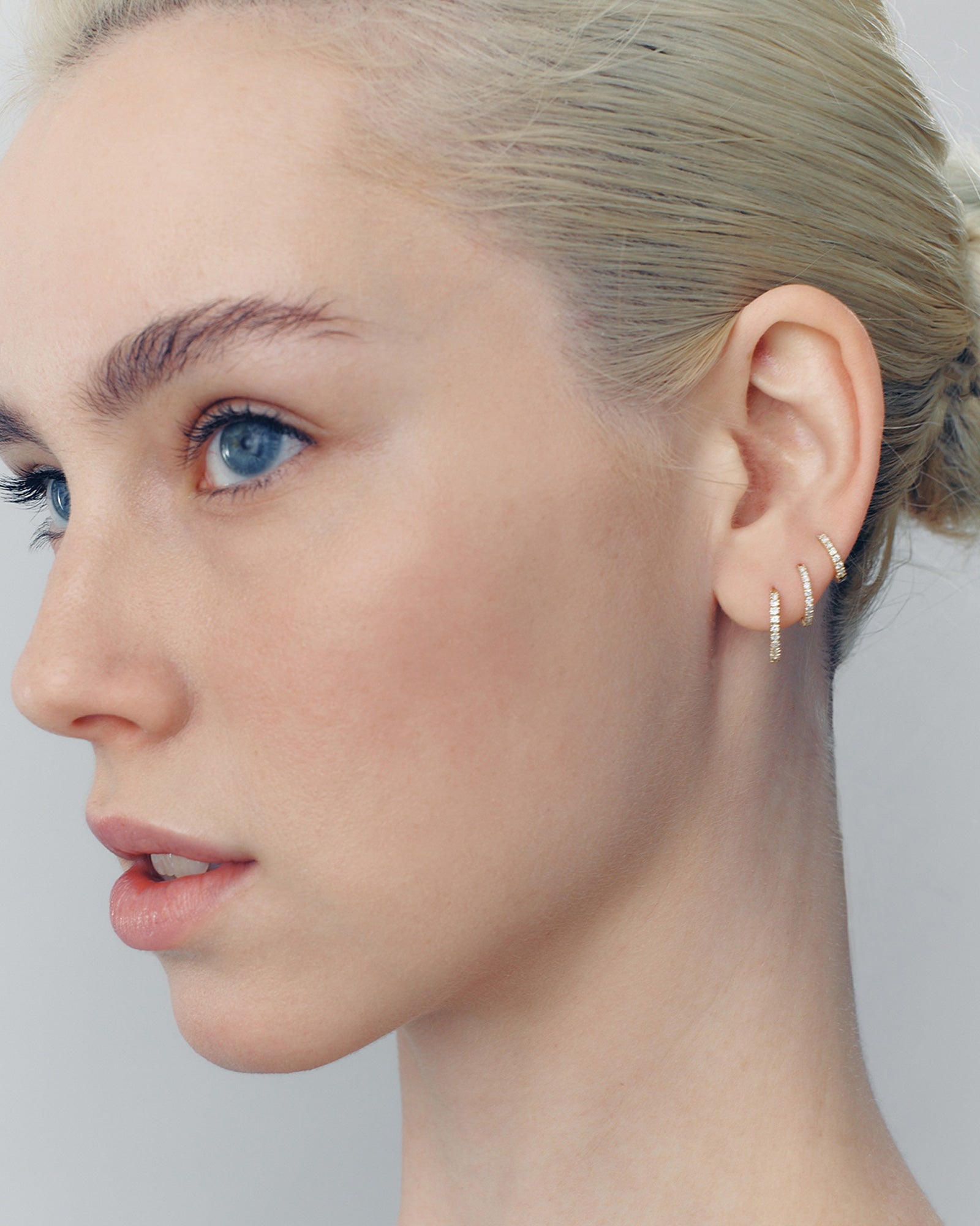 Billy Earrings - White Diamonds - Available In Three Sizes