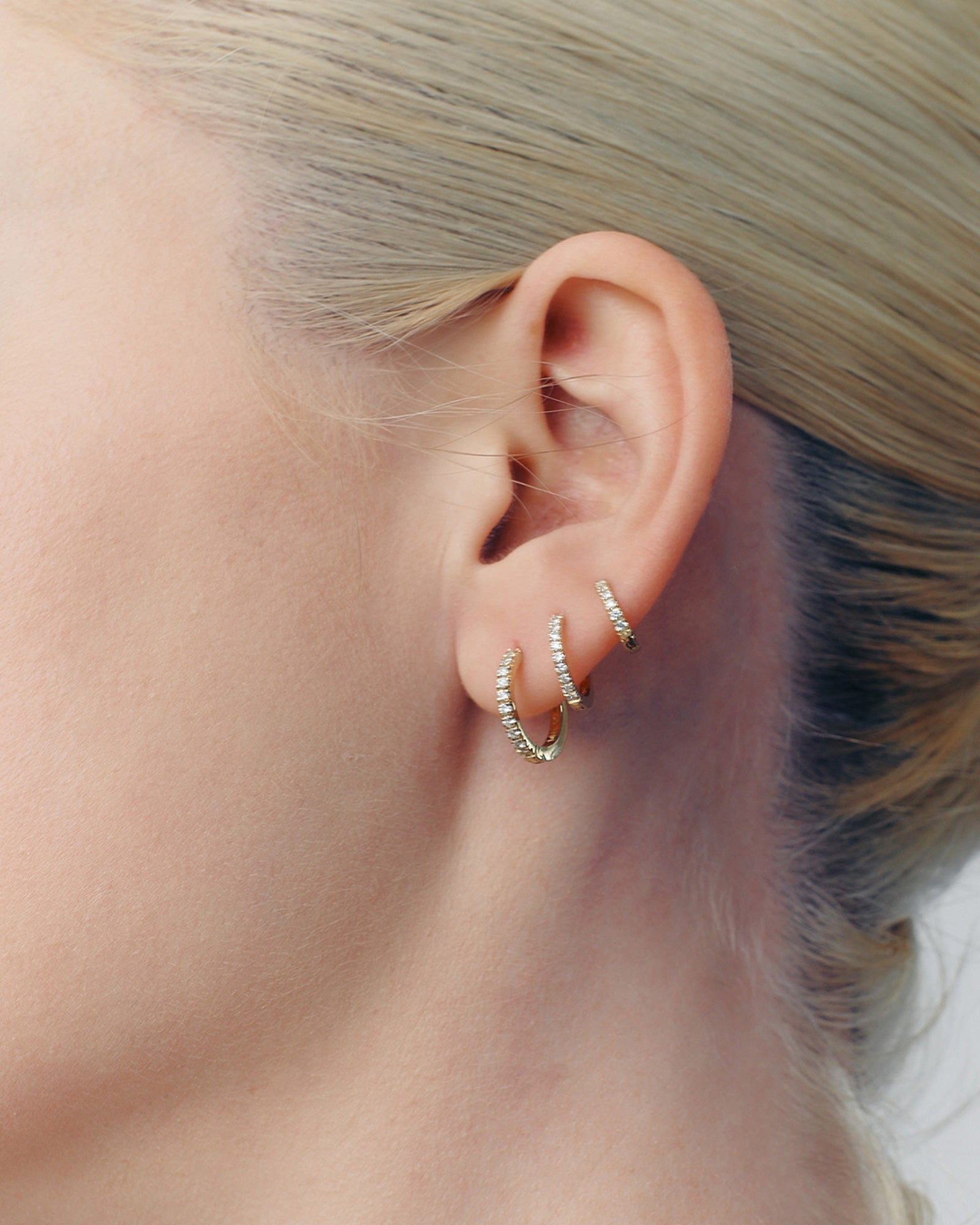 Billy Earrings - White Diamonds - Available In Three Sizes