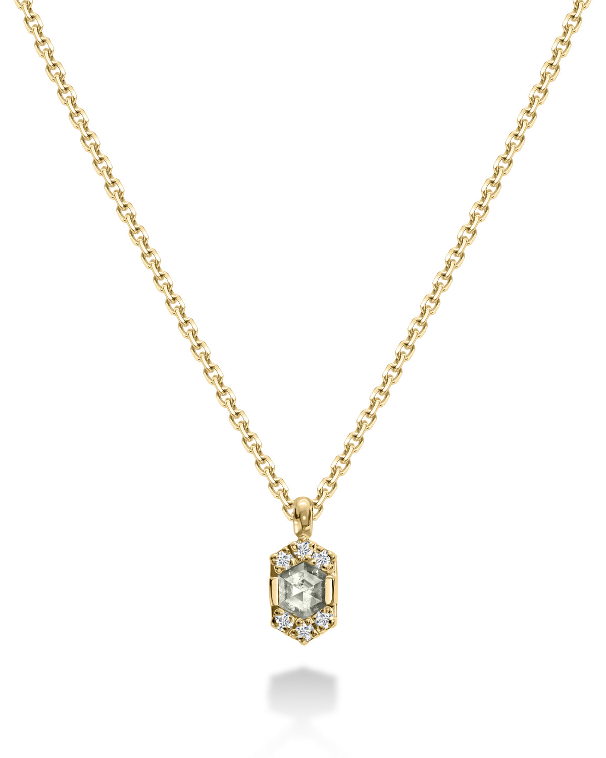 Sigma Necklace - Gray & White Diamonds