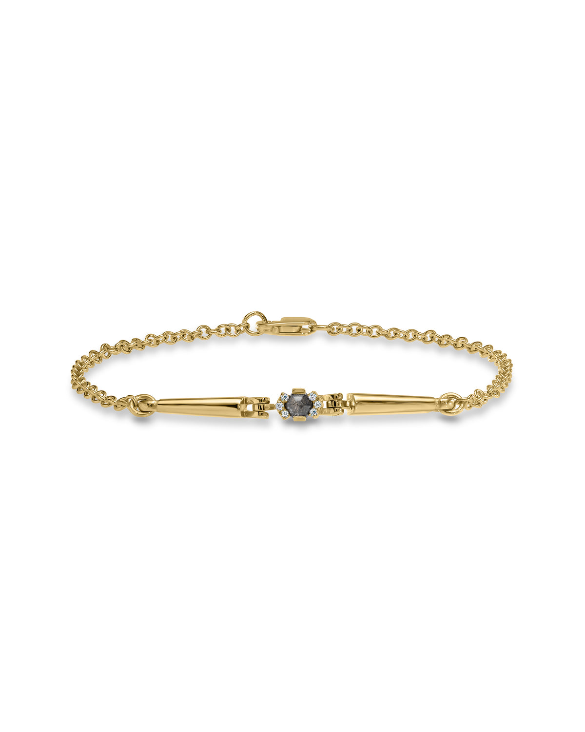 snowflake gray & white diamond bracelet