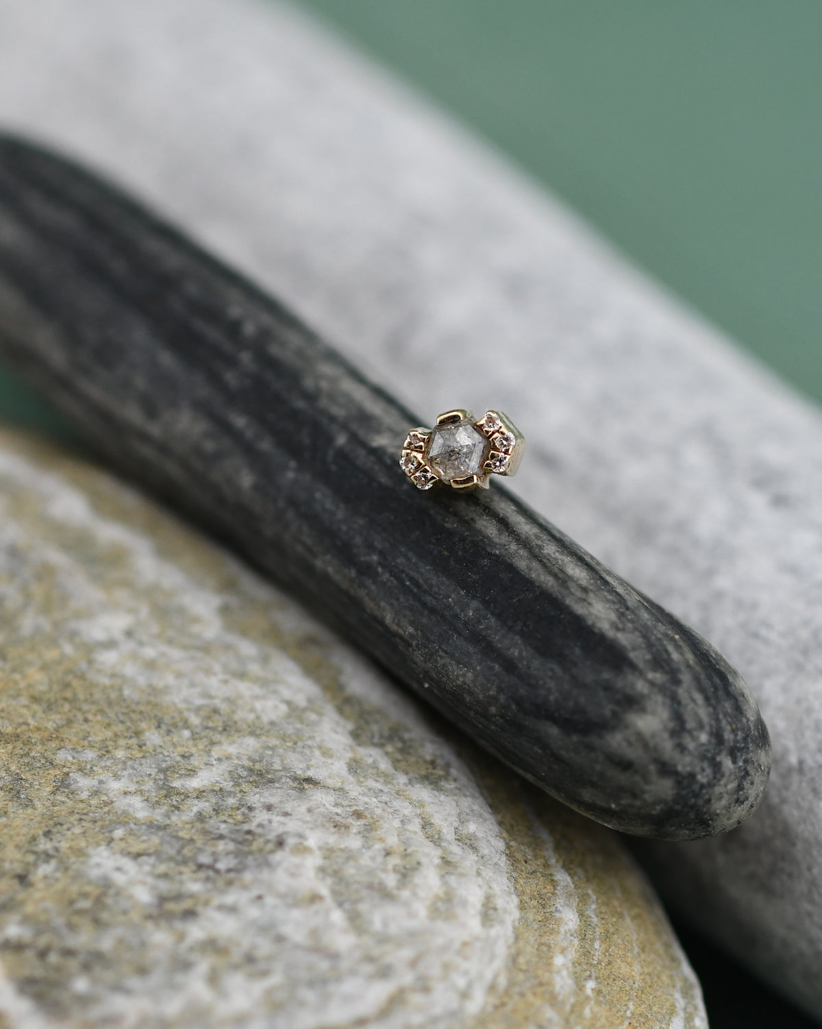 Snowflake gray and white diamond Earrings