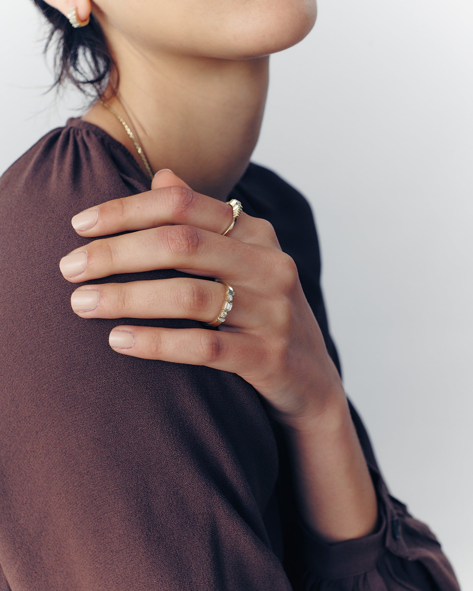 Gold ring with diamond accents 