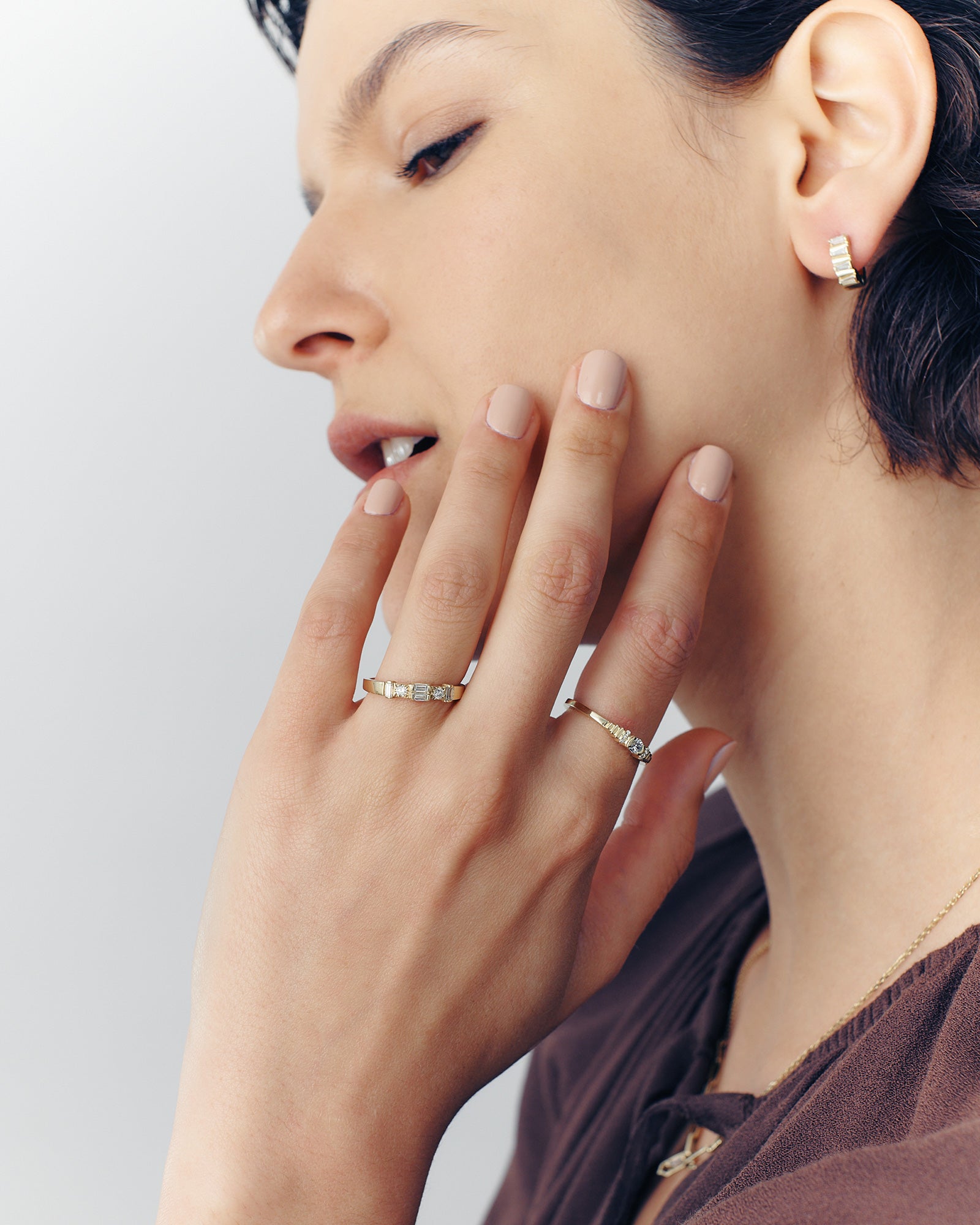 Gold ring with diamond accents 