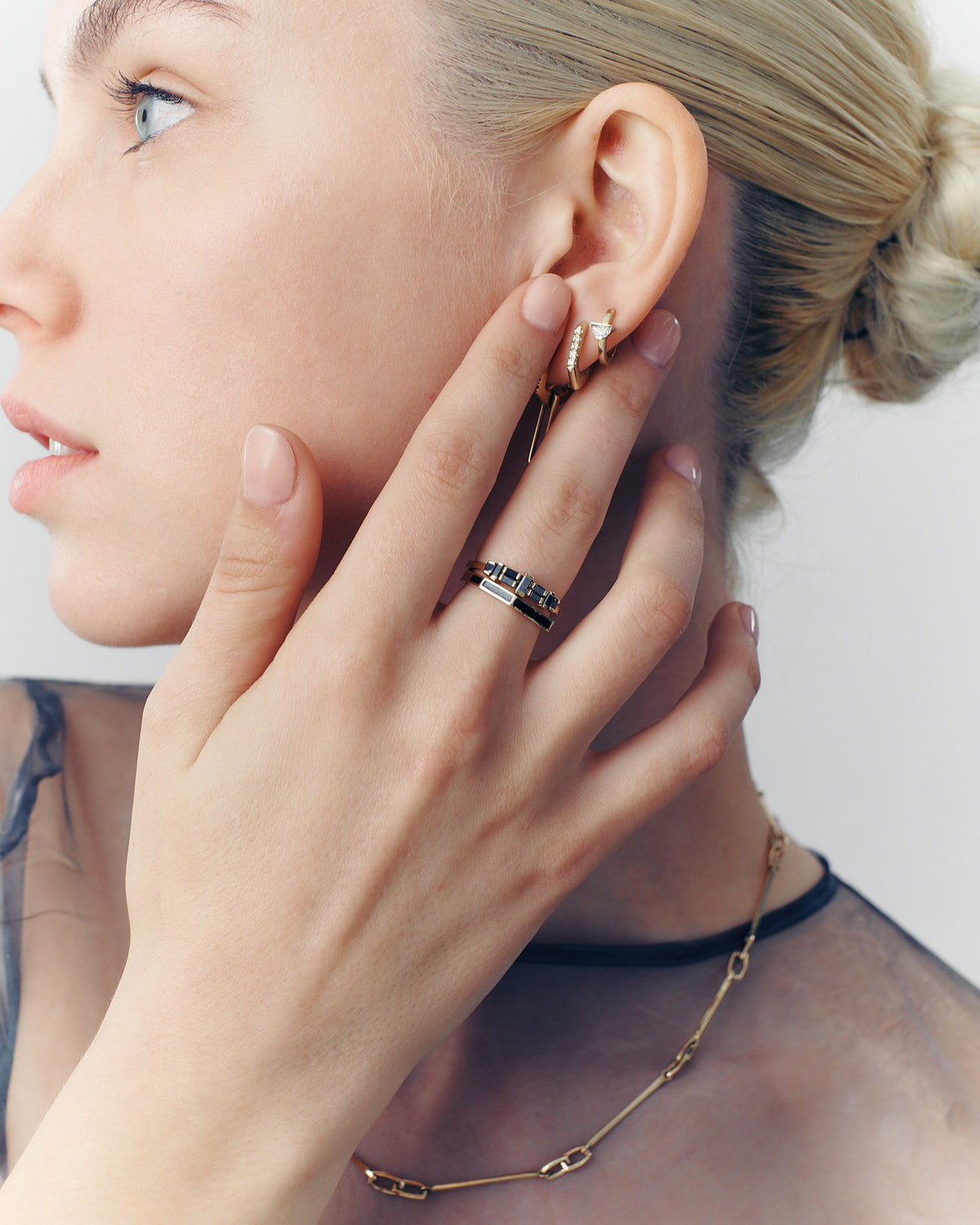 Santorini Ring - Black Enamel